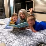 family lounging on ultimate RV bed