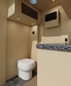 custom sprinter bathroom and toilet area