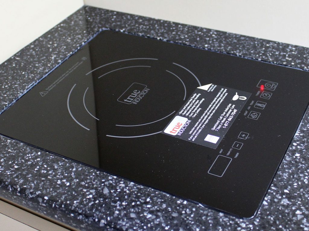 Induction cooktop inside the Ultimate Rover
